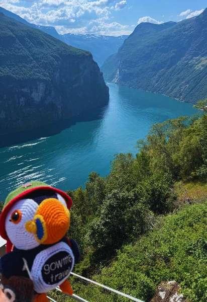 Geiranger fjord from above on the classic Norway fjord roadtrip