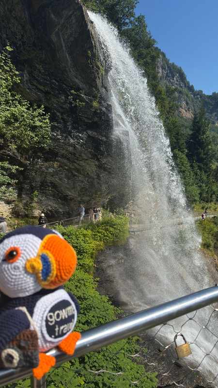 Steinsdalsfossen, Western Norway — Waterfall where visitors can walk behind the cascading water