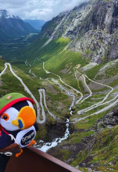 Trollstigen + Stigfossen, Trøndelag — Famous mountain road with 11 hairpin turns and dramatic views